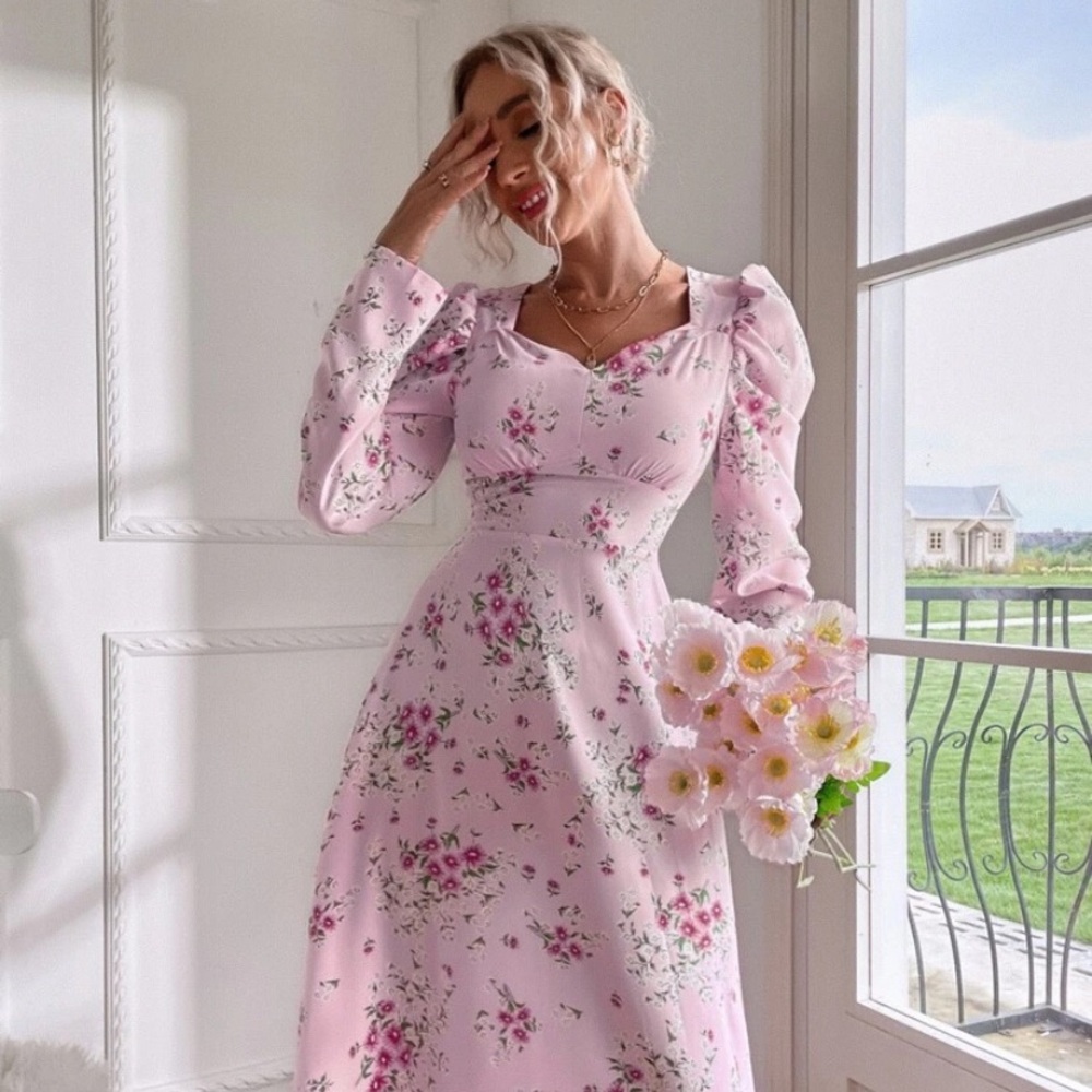 Pink floral dress from SHEIN 🩷🤍